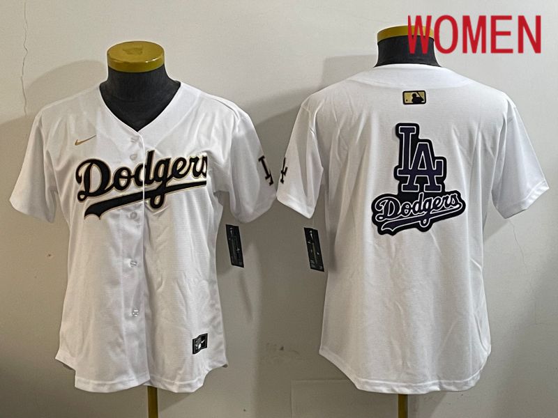 Women Los Angeles Dodgers Blank White Game 2024 Nike MLB Jersey style 12057